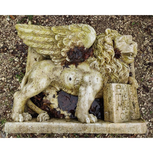 Masterful high relief in Greek Thassos marble depicting a glorious Lion of Saint Mark, from Venice, private collection. A...