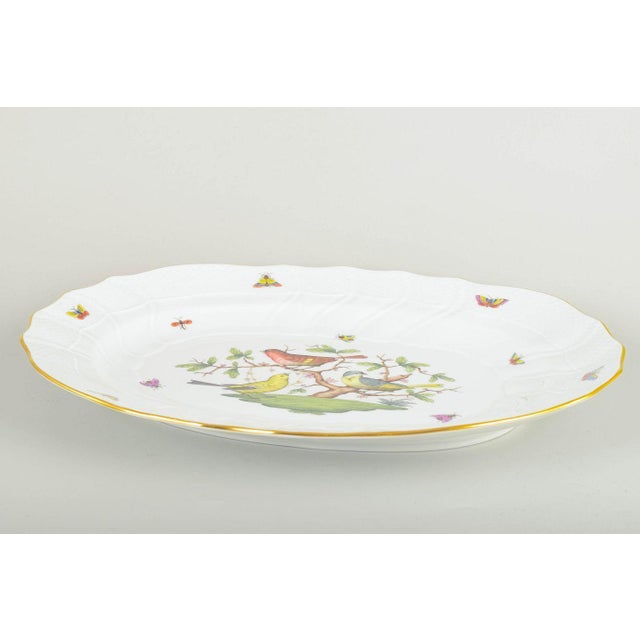 Herend, hungary large "rothschild" serving platter, mid-20th century. Large oval serving platter in hand-painted porcelain...