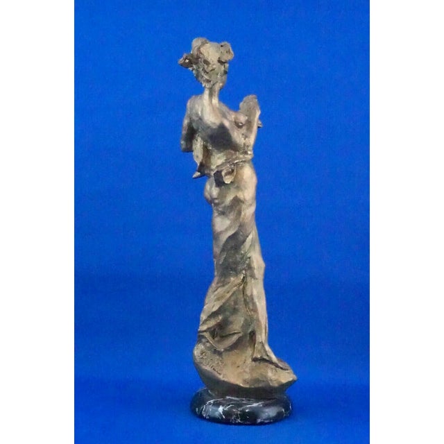 Metal Large 20th Century Gilded Bronze Sculpture of Goddess of Fortune by Félix Schivo, Italy For Sale - Image 7 of 18