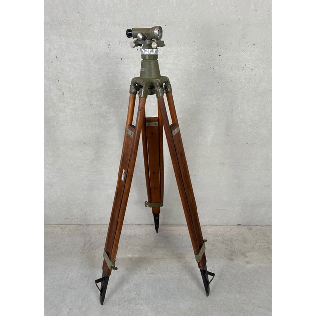Vintage Measuring Instrument on Wooden Tripod For Sale - Image 13 of 13