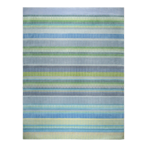 10x14 Serene Xena Green Striated Geometric Modern Handmade Wool Carpet Rug