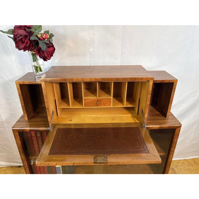 Vintage Art Deco Burr Walnut Display Cabinet, 1930s For Sale - Image 4 of 13