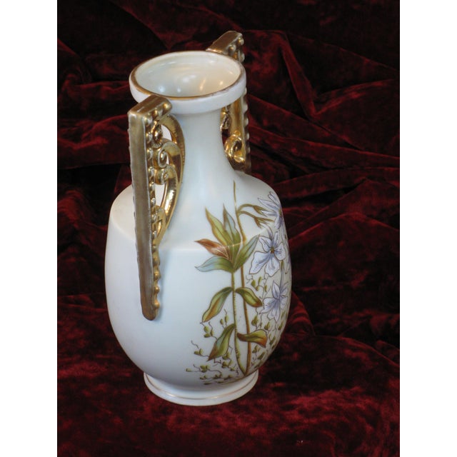 Ceramic Mid 19th Century Vase Art Deco Porcelain Hand Painted Gold Carlsbad Austrian Cubist Victorian For Sale - Image 7 of 18