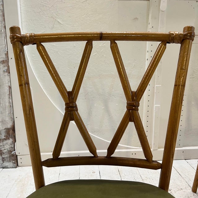 Heywood Wakefield Bamboo Game Table and Chair Set With Reversible Top