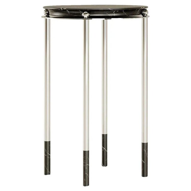 Black Nero Marquina Marble Saturno Side Table by Andrea Bonini For Sale - Image 8 of 8