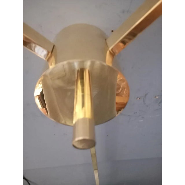 1980s Wall Lamp Model Three Runes in Polished Brass in the style of Angel Lelii for Arredoluce For Sale - Image 5 of 9