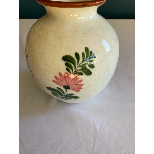 Traditional 1940's Hand Painted Peasant Vase For Sale - Image 3 of 6