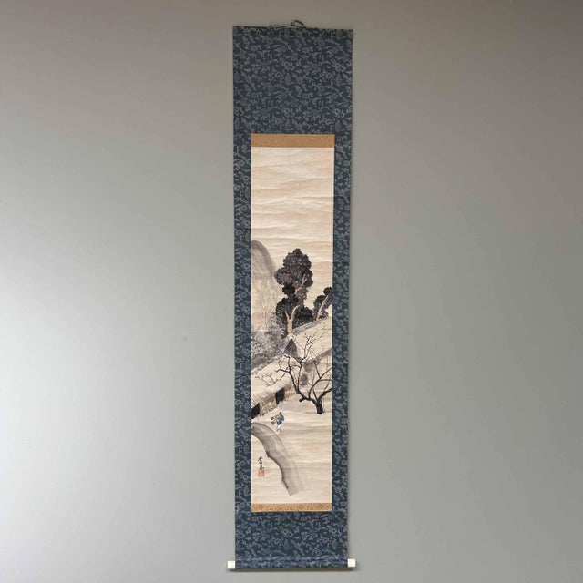 Antique Scroll of Japanese Landscape, 1920s For Sale - Image 15 of 16