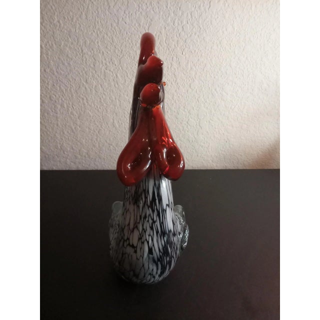 This is 1980s Multicolor Art Glass 8" Rooster Figurine Procured at auction BOX 6