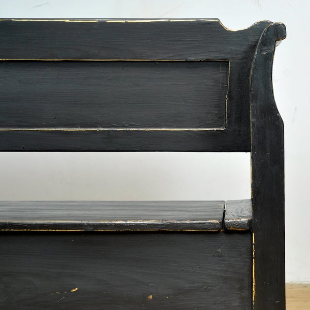 Antique Pine Drop-Top Bench, 1900s For Sale - Image 10 of 15