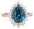 5ct Blue Zircon Ring With Diamond Accents: Solid 14k Gold, Pear Cut 10x8mm, Size 6.75 For Sale