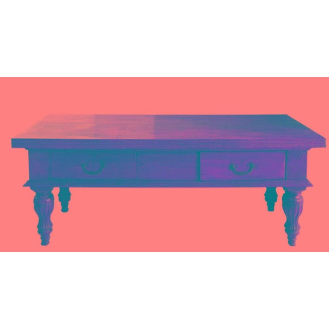 19th Century Andrianna Shamaris Raffles Teak Wood Console Table For Sale - Image 5 of 5