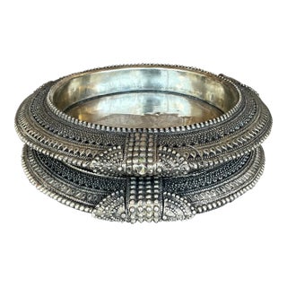 Vintage Tibetan Metal Catch All Tray For Sale