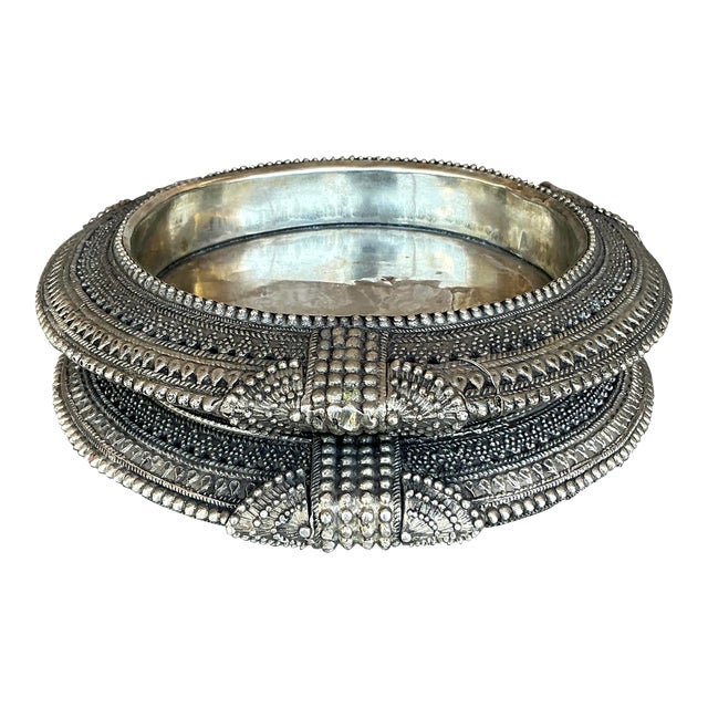 Vintage Tibetan Metal Catch All Tray For Sale