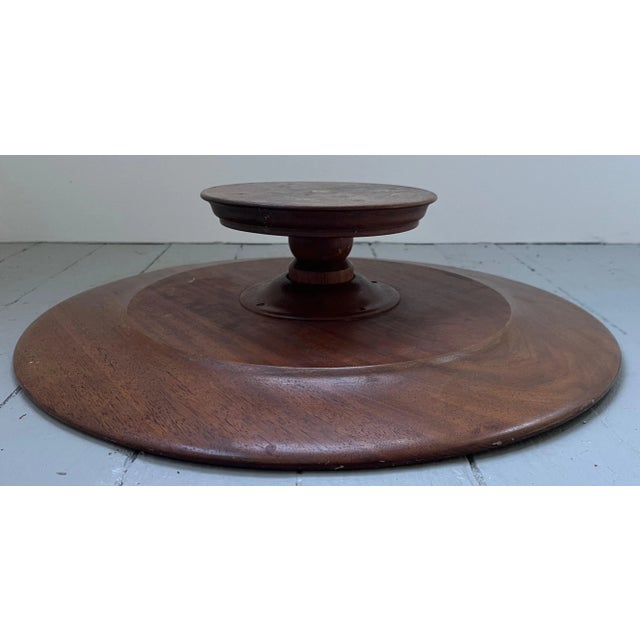 1930s 1930's Gomez Sisters Mahogany Lazy Susan Revolving Centerpiece Tray For Sale - Image 5 of 13