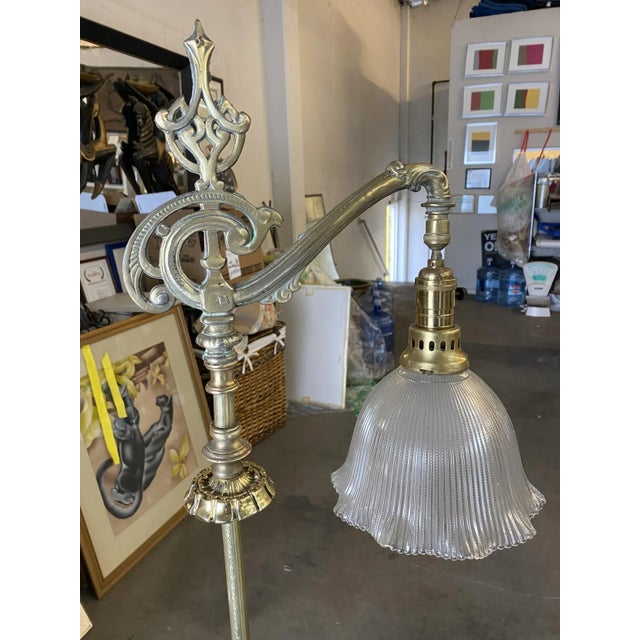 1920s Brass Nude Figural Art Deco Reading Floor Lamp by Frankart For Sale - Image 5 of 11