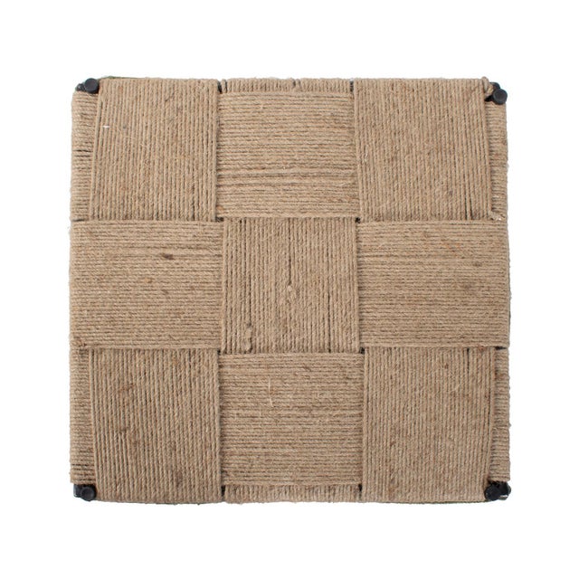 Contemporary Escobedo Square Jute Side Table For Sale - Image 3 of 10