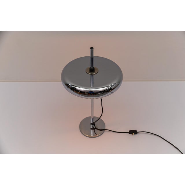 Silver German Space Age Chrome Table Lamp, 1960s For Sale - Image 8 of 15
