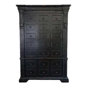 Pair of Century Furniture Devonshire Wood Cabinets - Base Cabinet With Drawers and Upper Cabinet With Doors