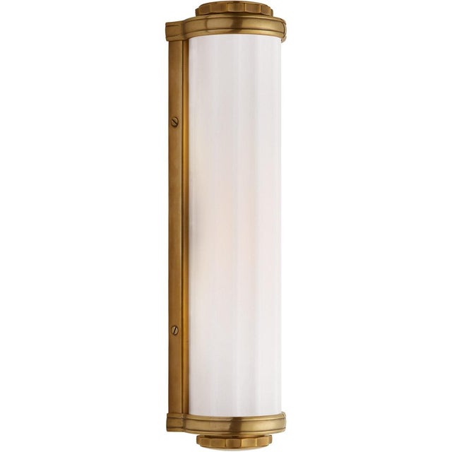 Traditional Thomas O'Brien for Visual Comfort Signature Milton Road Bath Light in Hand-Rubbed Antique Brass with White Glass For Sale - Image 3 of 4