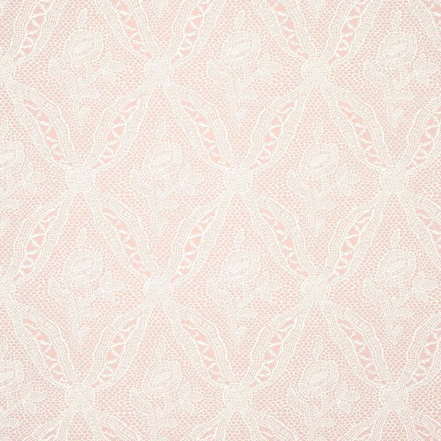 Not Yet Made - Made To Order Sample - Schumacher Cosette Lace Wallpaper in Blush For Sale - Image 5 of 5