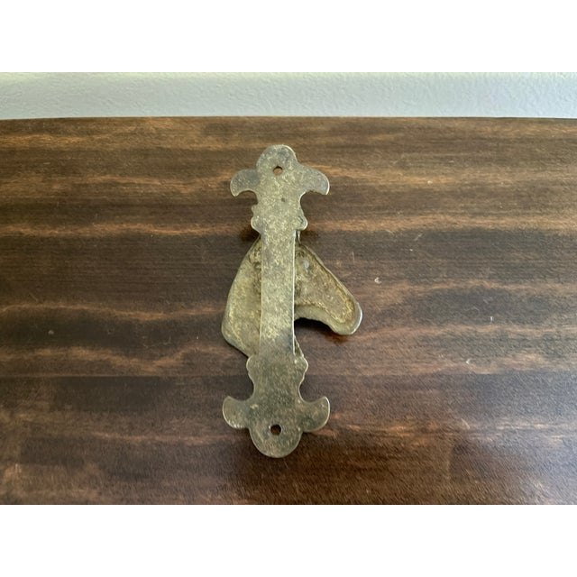 Metal 1940s English Cast Brass Horse Head Door Knocker With Aged Patina For Sale - Image 7 of 7