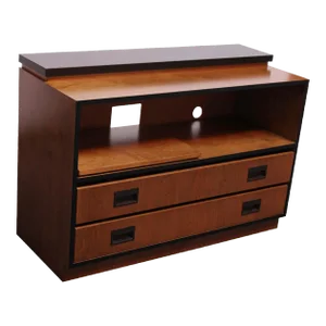 Vintage Maple Media Console With Extendable Surface