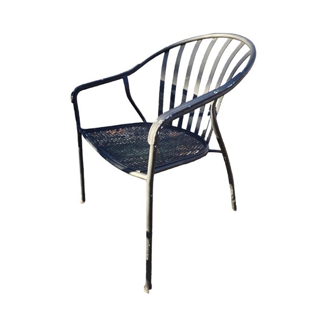 Late 20th Century Wrought Iron Octagon Table and Chairs, 5 Pieces For Sale - Image 4 of 6