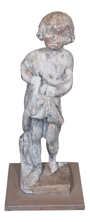 19th Century French Lead Statue of a Young Girl