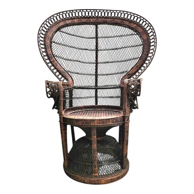Wicker Peacock Chair from Kok Maison, 1970s For Sale