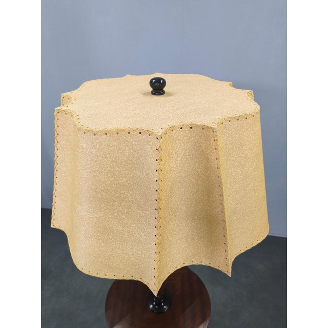 Metal Art Deco Italian Wood and Metal Floor Lamp with Side Table, 1940s For Sale - Image 7 of 17