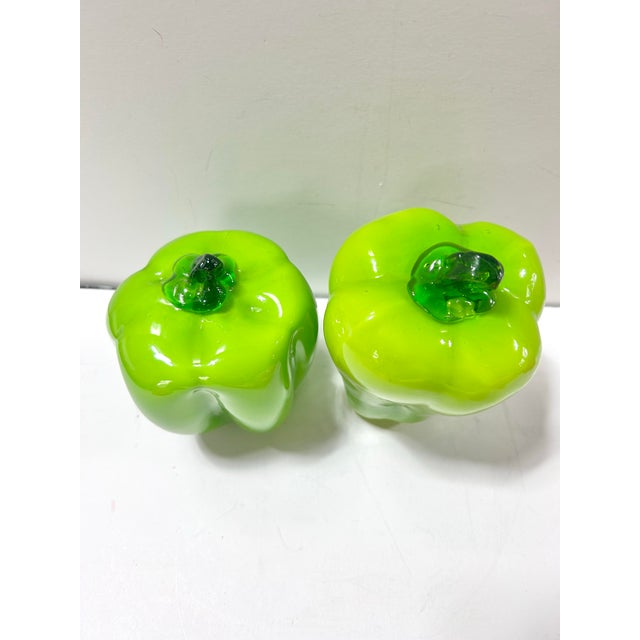 Vintage Blown Art Glass Bell Peppers, Red Yellow & Green, Set of 7 For Sale - Image 4 of 8