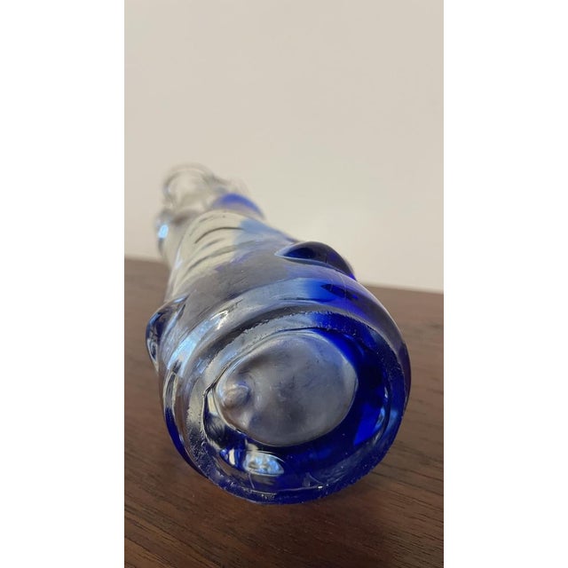 Mid-Century Modern Blue and Clear Art Glass Vase by Josef Hospodka for Chribská, Former Czechoslovakia, 1960s For Sale - Image 3 of 16