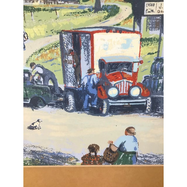 1940s 1940s Vintage Harry Shokler Pinkerton’s Corner Original Serigraph Painting For Sale - Image 5 of 8