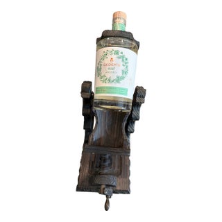 Antique Carved Wooden Wine Cradle For Sale