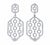 Mid-Century Modern Mid 20th Century 14k White Gold Diamond Designer Drop Earrings, Pair For Sale - Image 3 of 4