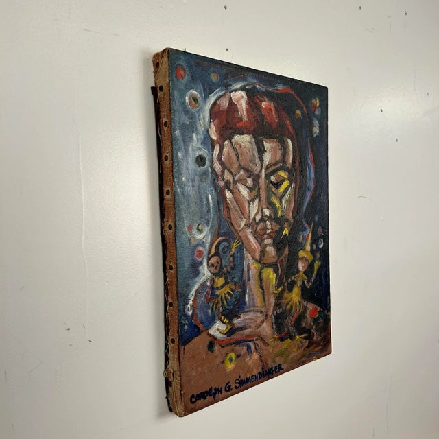 Mid-Century Modern “Puppets” Painting Carolyn G. Simmendinger For Sale - Image 3 of 12