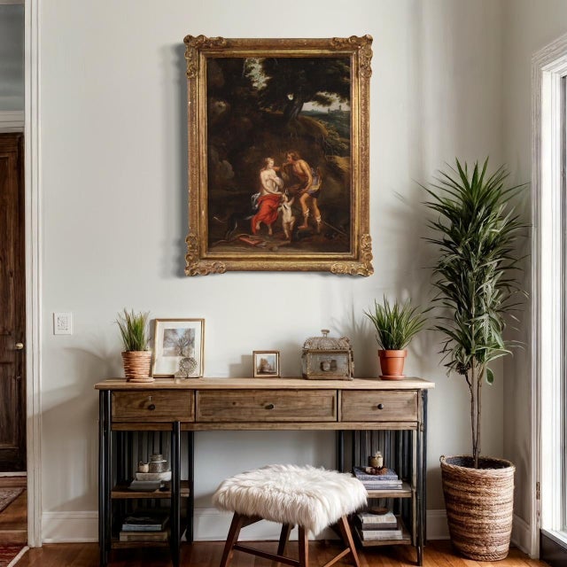 17th Century Flemish Artist, Meleager Offers the Boar's Head to Atalanta, 1660, Oil on Canvas For Sale - Image 5 of 16