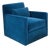 Lancaster Remi Floating Swivel Chairs in Sapphire Mohair For Sale