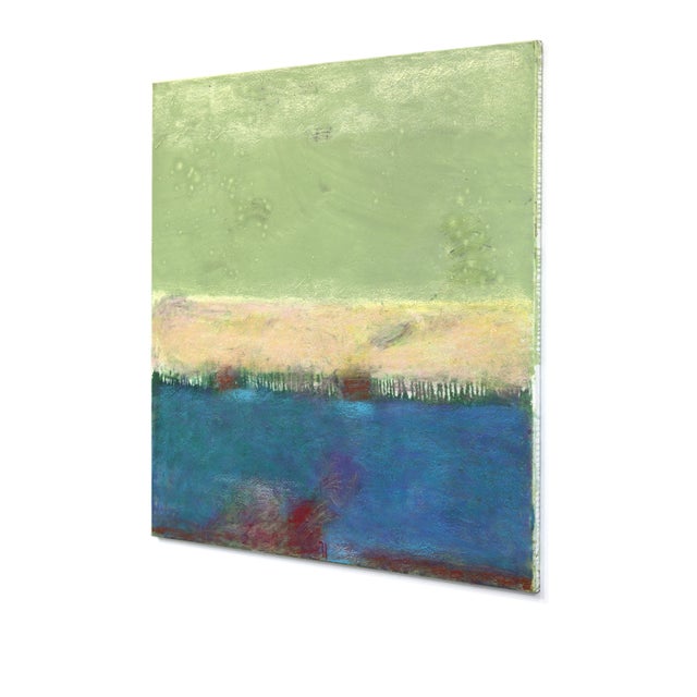 Awh 340 - Abstract Minimalist Textured Layered Colorfield Oil Painting on Canvas Original Artwork by Bernhard Zimmer For Sale In Los Angeles - Image 6 of 9