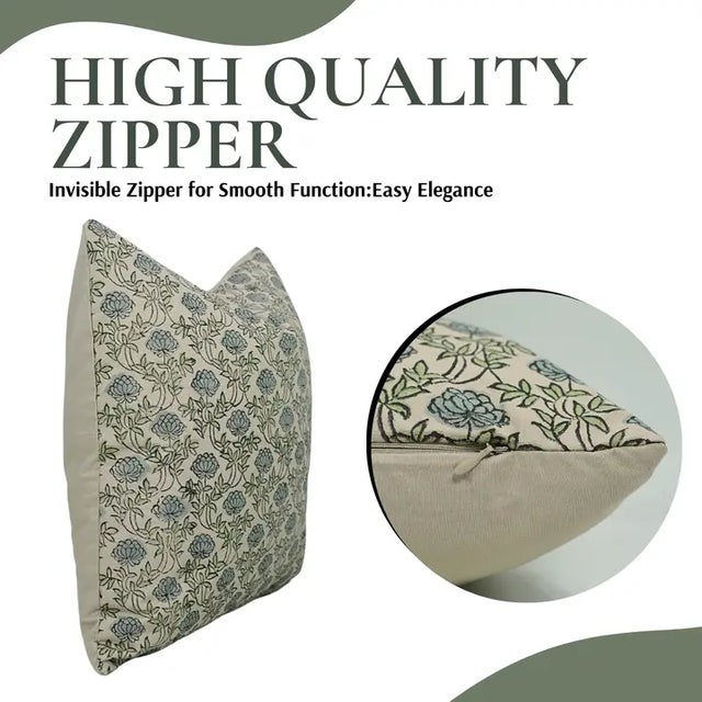 Art Deco Fabdivine Block Printed Cover 12x20 Inch Cotton Satin-Khoobsurat For Sale - Image 3 of 5