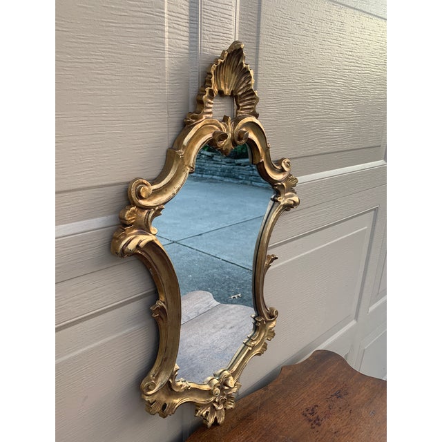 Rococo Italian Rococo Style Giltwood Wall Mirror For Sale - Image 3 of 10
