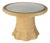 Flora 42 in. W Round Rattan Dining Table with Glass Top, Natural Rattan For Sale