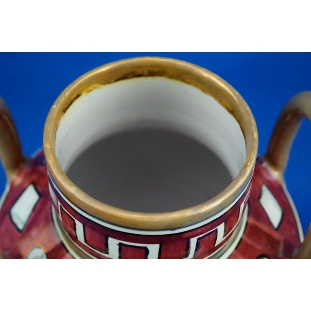 Majolica Lustre Ceramic Vase with Griffin by Angelo Pascucci of Icap Gualdo Tadino, Italy, 1920s For Sale - Image 14 of 18