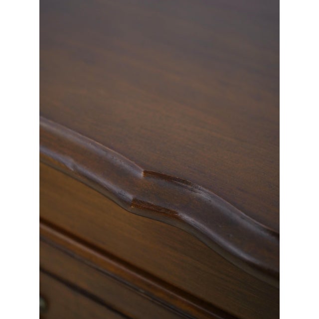 Vintage French Country Walnut Finish Low Dresser For Sale - Image 13 of 17