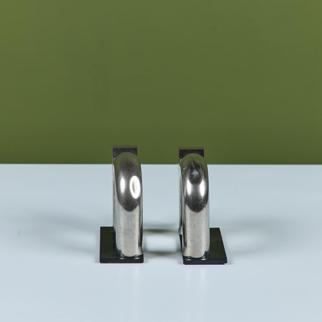 Pair of Chrome Elephant Bookends by Walter von Nessen for Chase USA For Sale - Image 11 of 16
