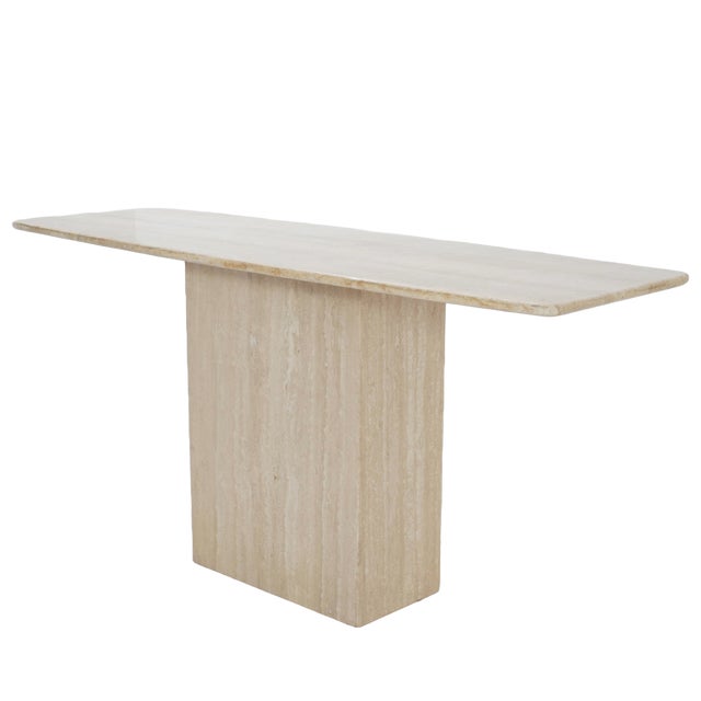 Mid-Century Modern Travertine Console Table, 1980s For Sale - Image 3 of 4