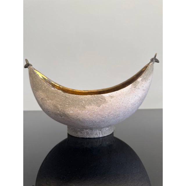Metal Paper Mache' Brass Boat Bowl For Sale - Image 7 of 7