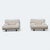 Beige Late 20th Century Postmodern Italian Lounge Chairs in Textured Cream Fabric, Pair, Leather For Sale - Image 8 of 18