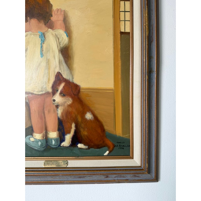 Vintage “In Disgrace” Child & Dog Painting After Bessie Peyse Gutmann - j.e. Small, S.j. For Sale - Image 9 of 12